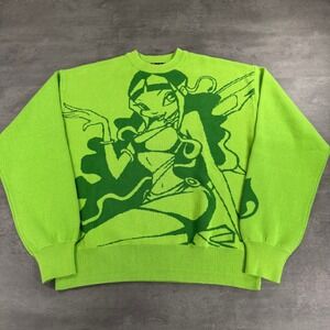 Steady Hands Winx Club Sweater Women XS Aisha Layla Green Graphic SAMPLE NWOT
